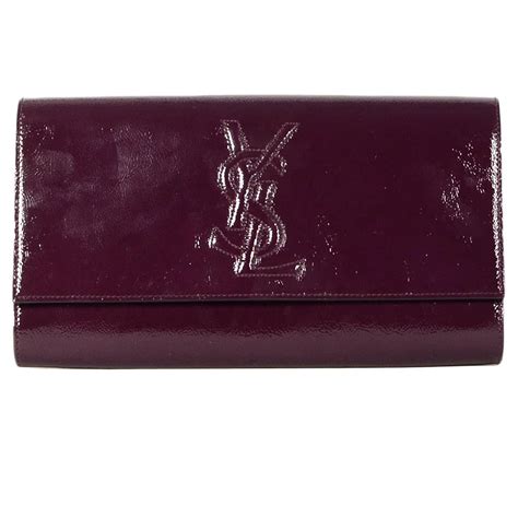 ysl burgundy clutch